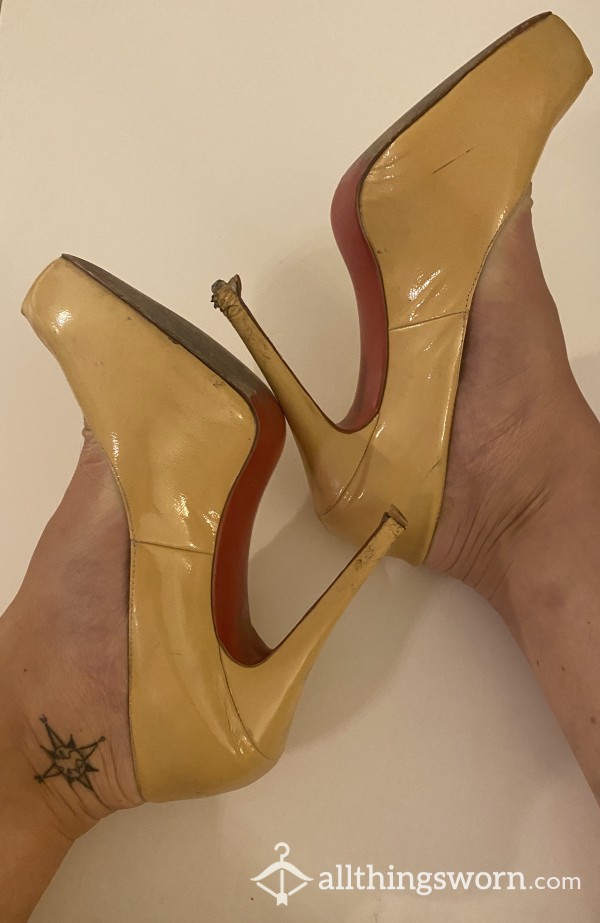 SALE!! Destroyed Nude Louboutins Red Bottom Stillettos