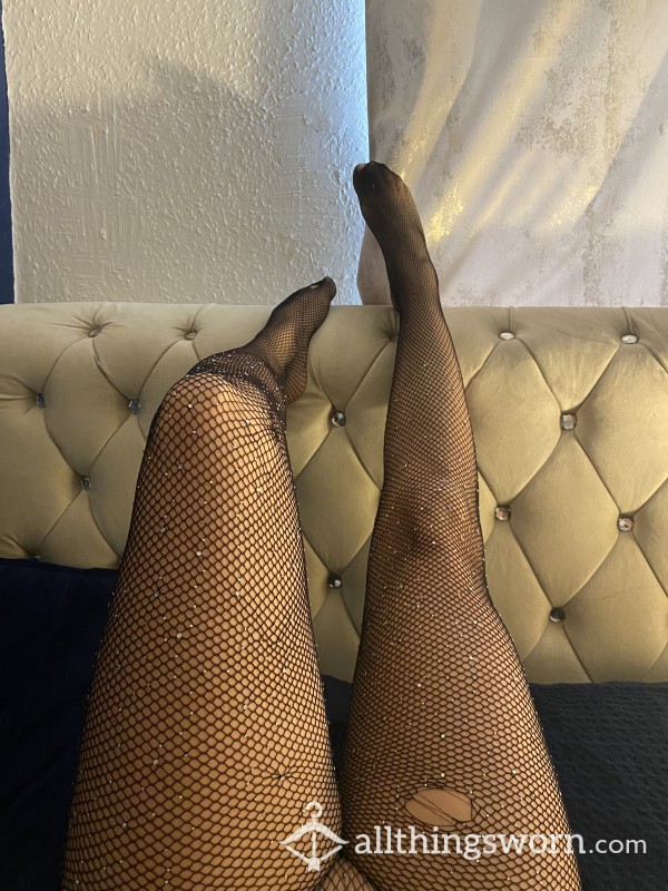 Rhinestone Fishnet Tights