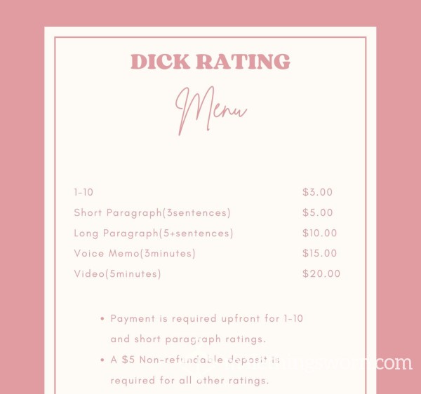 D*ck Rating 😏