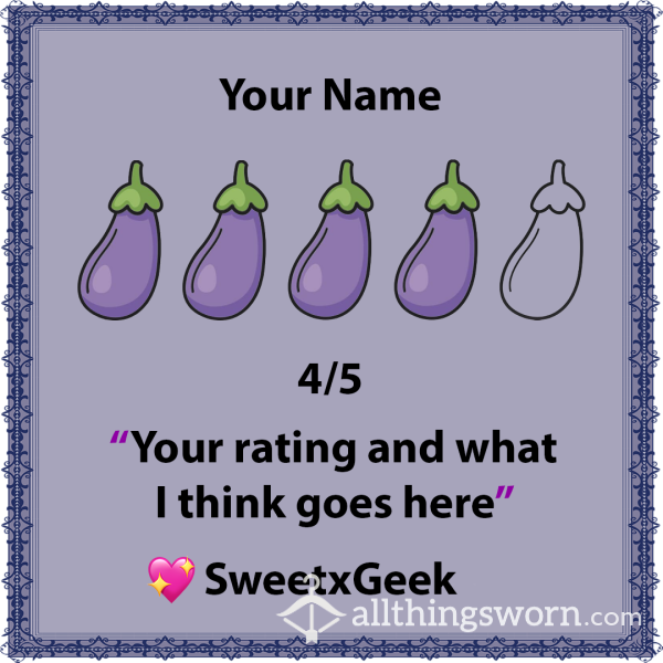 D*ck Rating Certificate – 0-5 Stars With Review