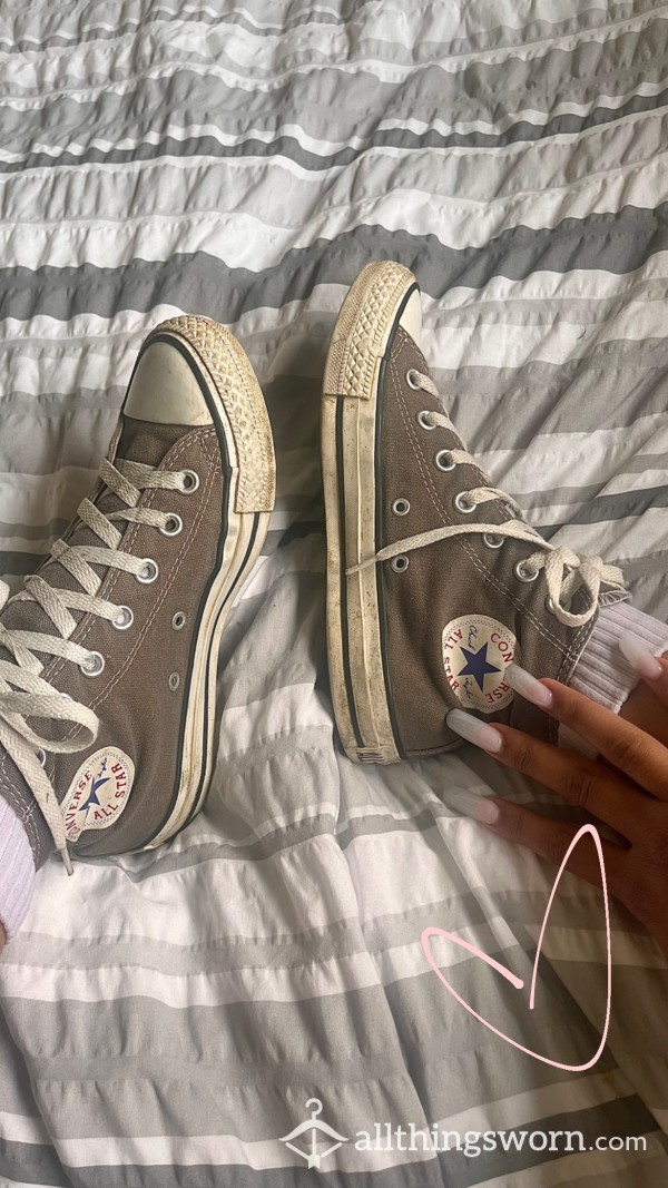 Dirty Brown High Top Converses