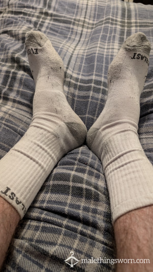 Dirty Smelly White Everlast Socks 3 X 12 Hour Shift Wear. It Would Be A Shame To Wash Them Tbh😩