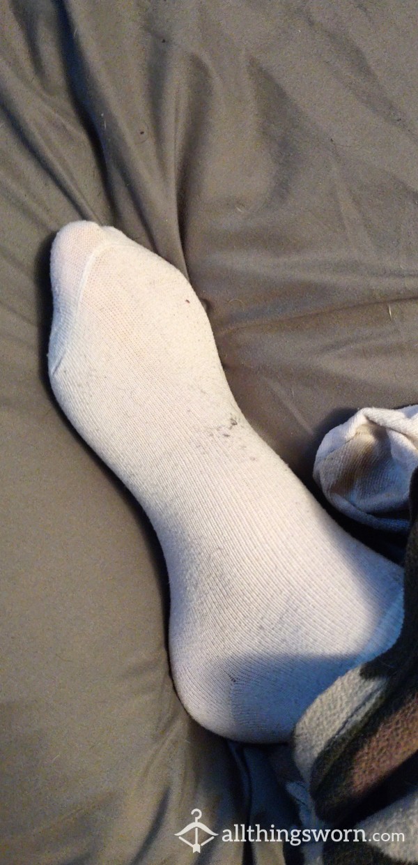 Dirty White Ankle Socks, Thin