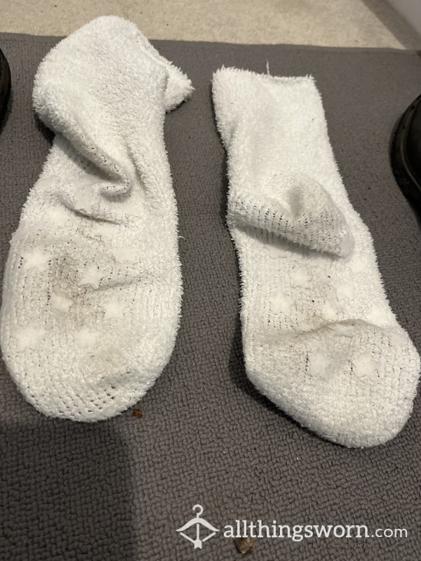 Dirty White Fluffy Socks