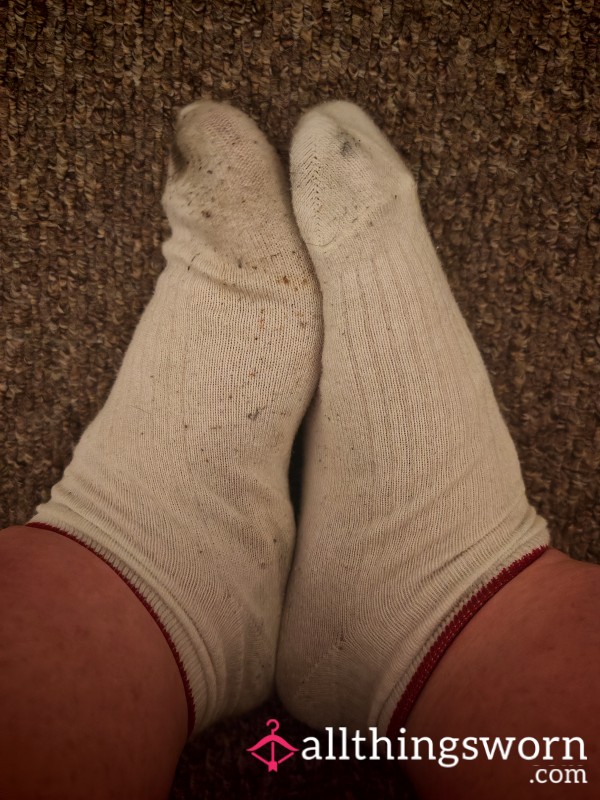 Dirty White Socks! Worn All Day!