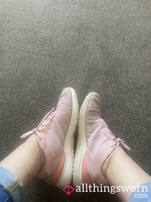 Dirty Worn Work Trainers And Sweaty Hard Worked Feet Pics- Taken Now Wghile At Work