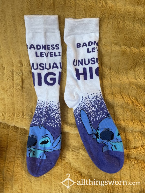 Disney Vacation Socks - Calf Length Lilo & St*tch Badness Level Design