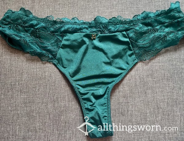 Emerald Green Satin Thong