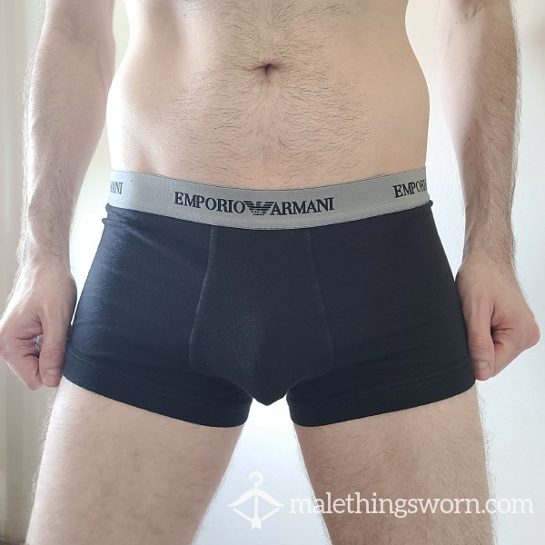 Emporio Armani Cotton Mens Trunks - Small, Black