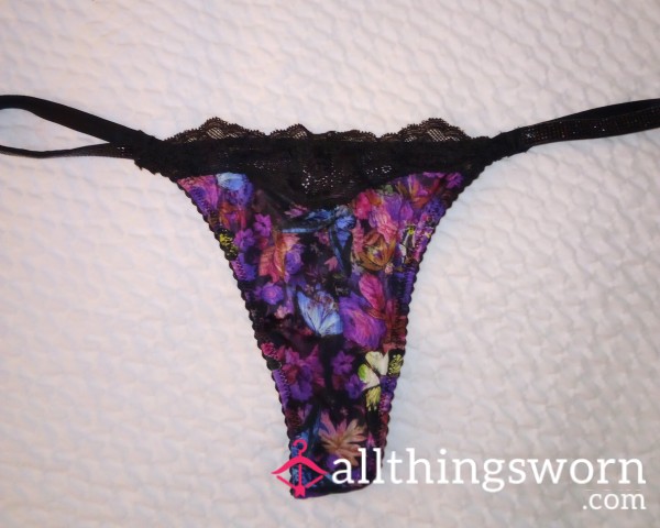 Expensive SILK Black Studded Sides,  Flor*l Victoria's Secret Thong (not Included In Bundles Or  ANY Deals)