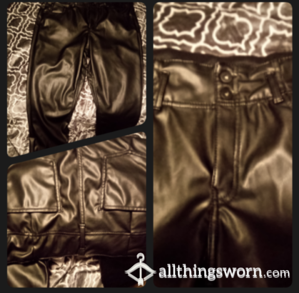 Faux Black Leather Pants