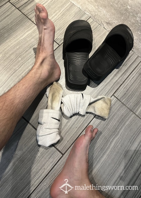 Filthy White Sweaty Gym C*m Socks