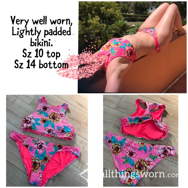 Flor*l Bikini- Extremely Well Used On Holidays And Swimming P**ls