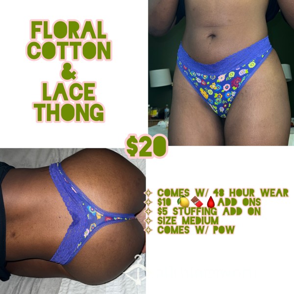 Flor*l Cotton & Lace VS Thong