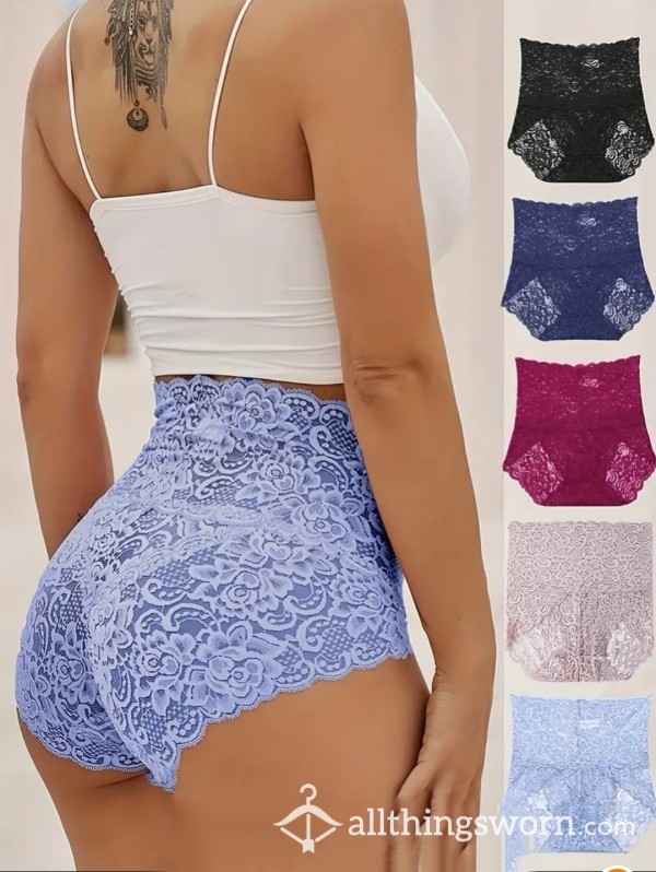 Floral Lace High Waist Briefs XL 16