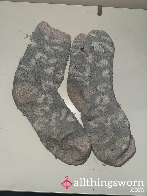 Fluffy Socks With Holes In