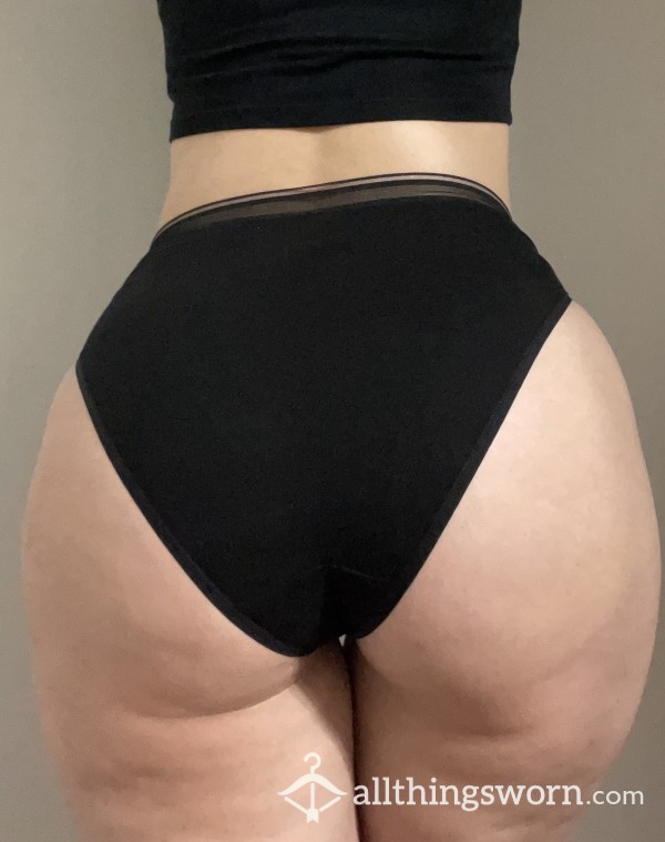 Black Cotton Full Back Panty