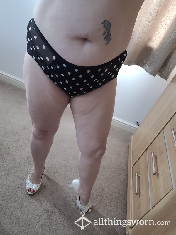 Full B*m Black Spotty Knickers