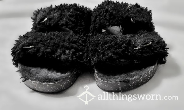 Fuzzy Slippers Worn All Winter!