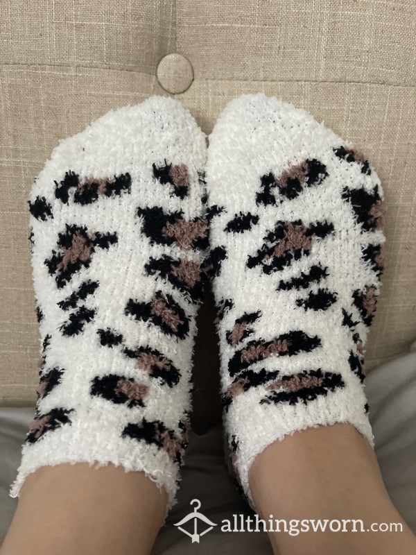 Fuzzy Leopard Socks