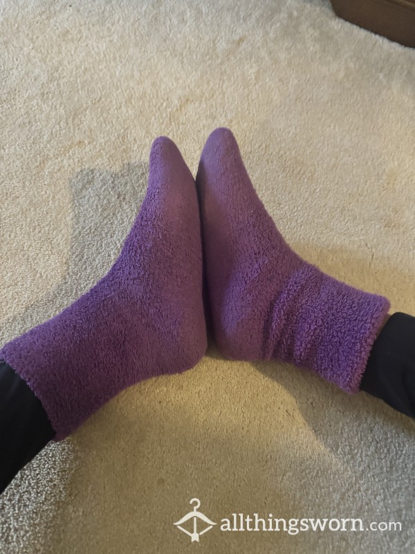 Fuzzy Purple Socks