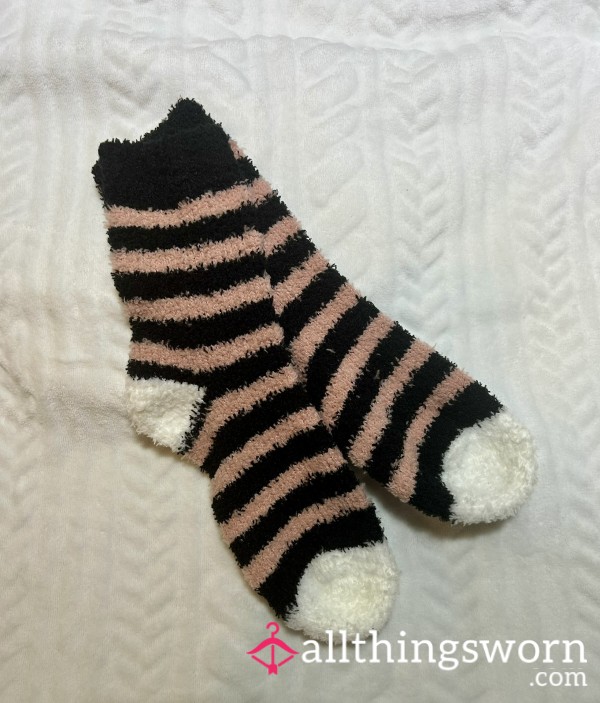 Fuzzy Striped Socks