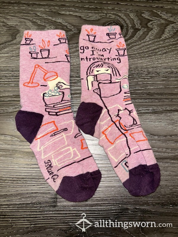 “Go Away, I’m Introverting” Socks