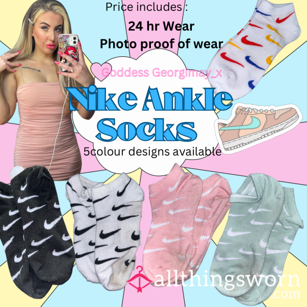 Goddess G’s ✨ Sweaty Stinky Nike : White, Black, Pastel Coloured Ankle Socks