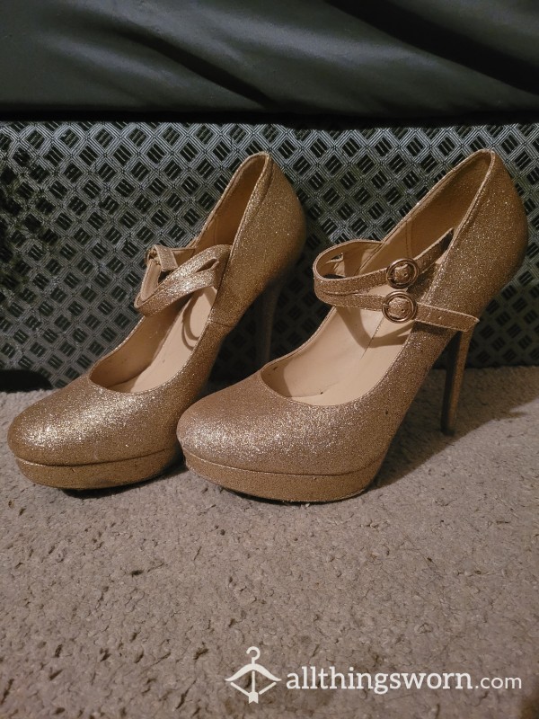 Gold High Heels