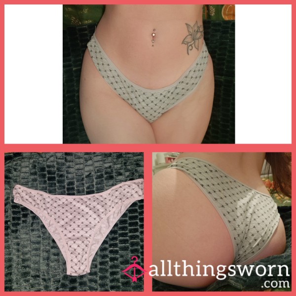 Gray Patterned Half Cheek Panties