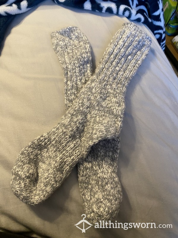 Gray Knit Socks