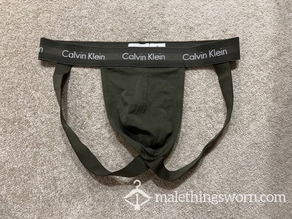 Green Brown Khaki Calvin Klein Jockstrap Medium