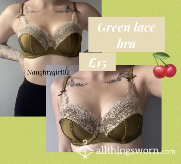 Green Lace Bra