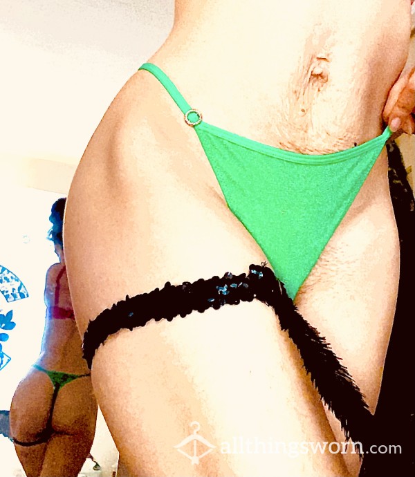 Green Shiny Thong