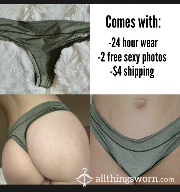 Green Silky Adore Me Thong