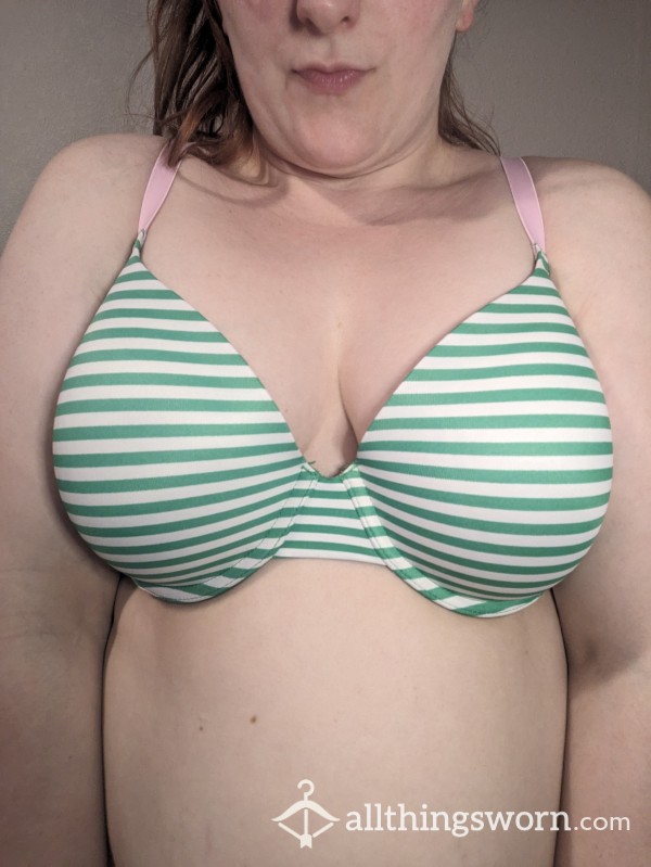 Green Striped Bra