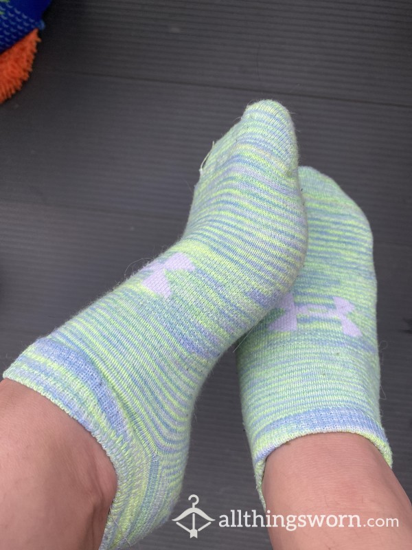 Bright Green/Blue Small Under Armor Socks