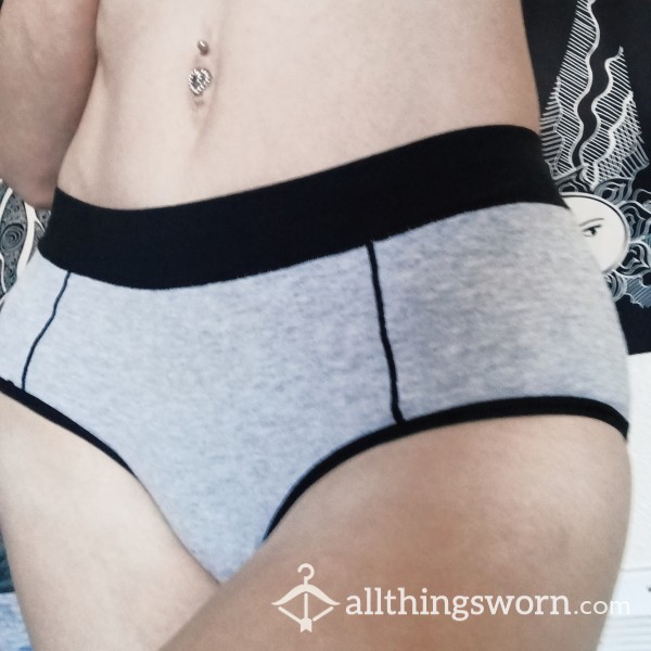 Grey Cotton Full Back Panties