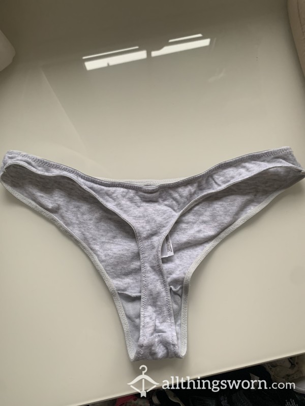 Grey Cotton Thong