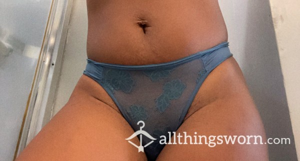 Grey Lace Flor*l Thong