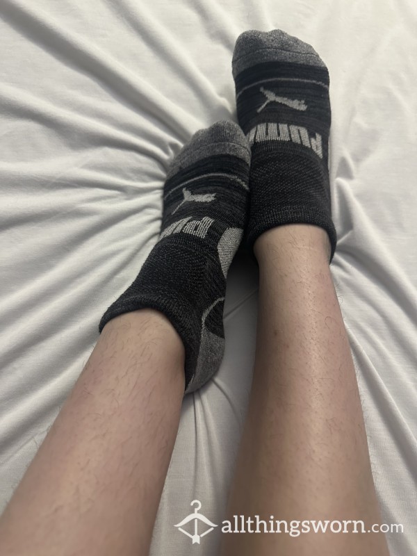 Grey Puma Work Out Running Socks