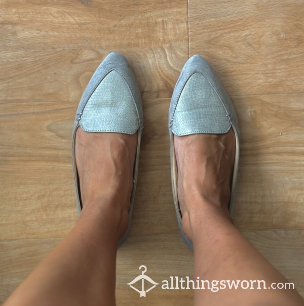 Grey Snake Print Flats