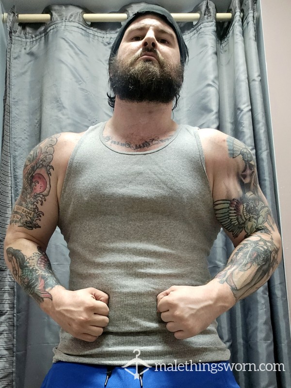 Grey Tank Top Worn By Sweaty Bear