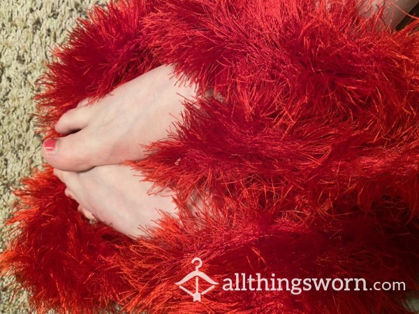 Hand Crocheted Red Scarf