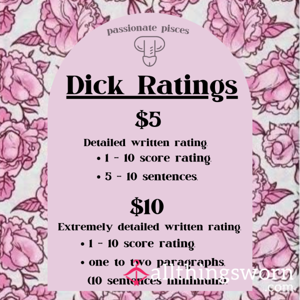 Hand Written D*ck Rating