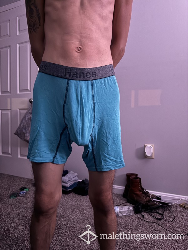 Hanes Used Light Blue Soft Boxer Briefs