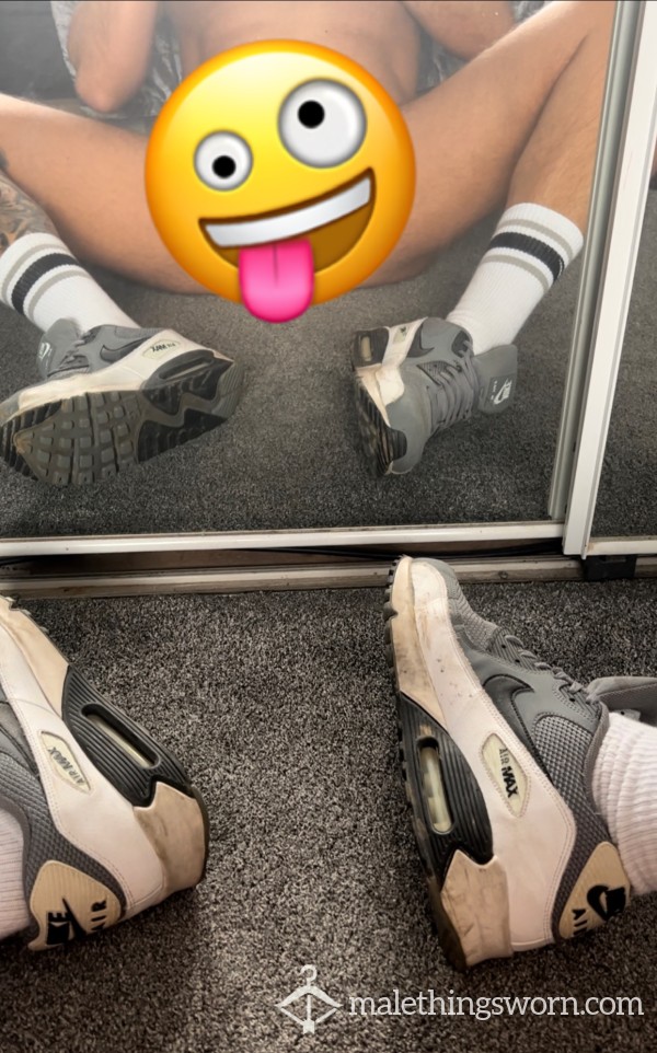 Hard D*ck, White Socks, Nike Airs And Then Flipped Over To Show Hole And White Socks