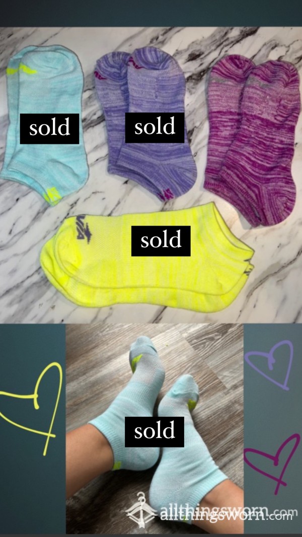 Bright Avia Athletic Socks 💜💛💙