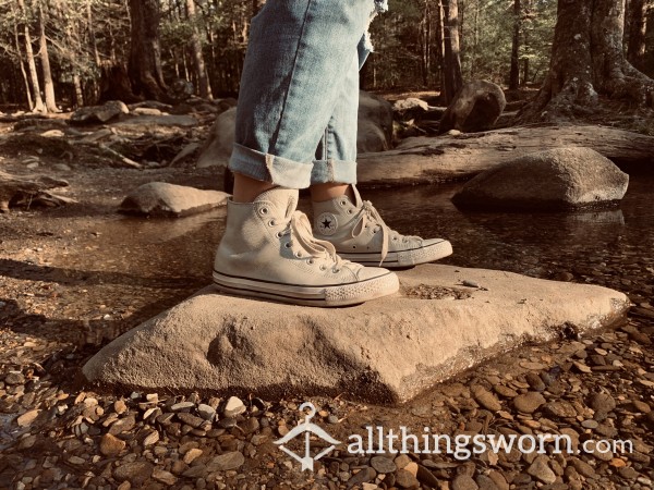 Heavily Used White Converse