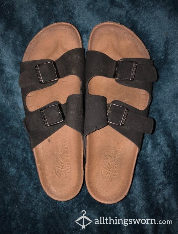 Heavily Worn Birkenstock Style Sketchers